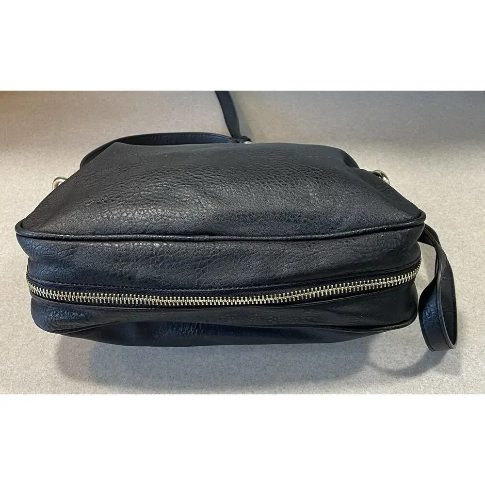 Moda Luxe Women’s Black Faux Leather Crossbody Bag Shoulder Bag Purse
